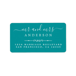 Meneer Mevrouw Script Groen Huwelijksadres Retoura Etiket