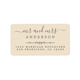 Meneer Mevrouw Script Ivory Huwelijksretouradres Etiket
