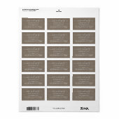 Meneer Mevrouw Script Kraftpapier Huwelijk Retoura Etiket (Full Sheet)