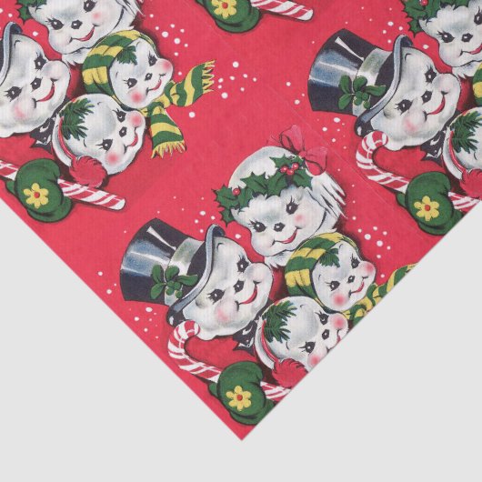 Meneer & Mevrouw Sneeuwman en Sneeuwkindjes Tissuepapier (Detail)