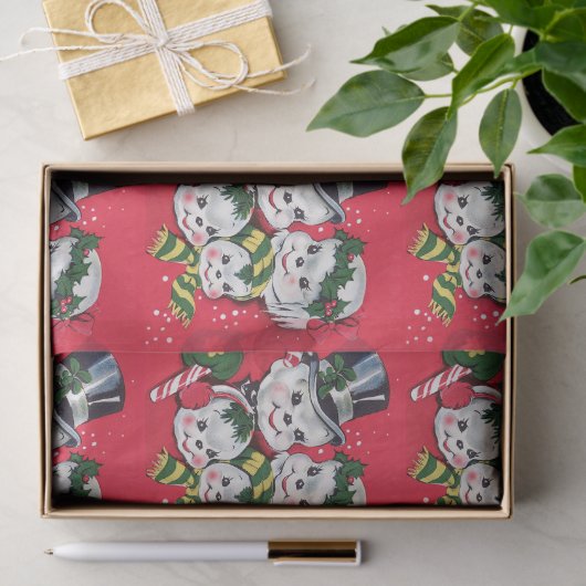 Meneer & Mevrouw Sneeuwman en Sneeuwkindjes   Tissuepapier (Geschenk)