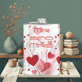 Meneer & Mevrouw Tijdloze Elegantie Romantisch Paa Heupfles