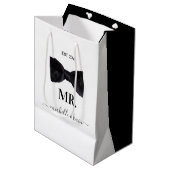 Meneer & Mevrouw Trouwpartij Zwart & Wit Medium Cadeauzakje (Voorkant Gekanteld)