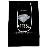 Meneer & Mevrouw Trouwpartij Zwart & Wit Medium Cadeauzakje (Achterkant)