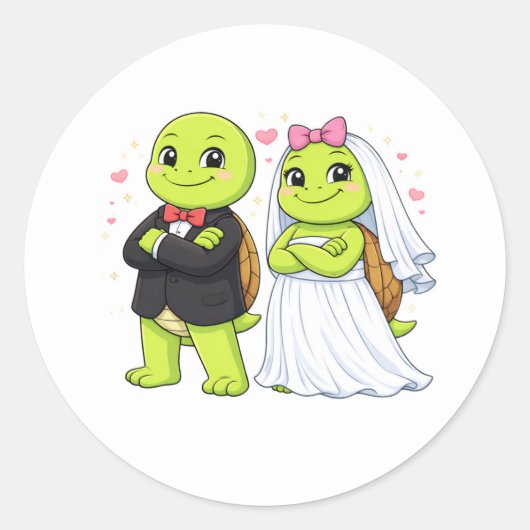 Meneer & Mevrouw Vibes Ronde Sticker (Voorkant)