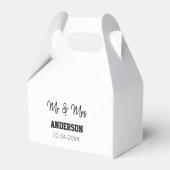 Meneer & Mevrouw voeg familienaam datum jaar huwel Bedankdoosjes (Achterkant)