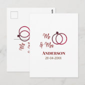 Meneer & Mevrouw voeg familienaam datum jaar huwel Briefkaart (Voorkant / Achterkant)