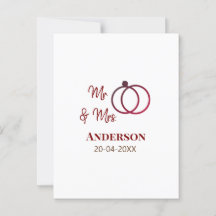 Meneer & Mevrouw voeg familienaam datum jaar huwel