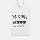 Meneer & Mevrouw voeg familienaam datum jaar huwel Cadeaulabel (Achterkant)