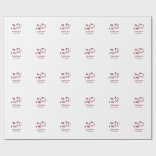 Meneer & Mevrouw voeg familienaam datum jaar huwel Cadeaupapier
