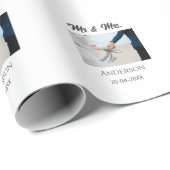 Meneer & Mevrouw voeg familienaam datum jaar huwel Cadeaupapier (Rol Hoek)