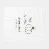 Meneer & Mevrouw voeg familienaam datum jaar huwel Fleece Deken (Voorkant (Horizontaal))