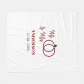 Meneer & Mevrouw voeg familienaam datum jaar huwel Fleece Deken (Voorkant (Horizontaal))