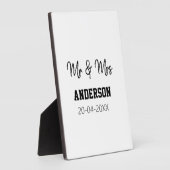 Meneer & Mevrouw voeg familienaam datum jaar huwel Fotoplaat (Zijkant)