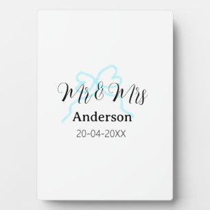 Meneer & Mevrouw voeg familienaam datum jaar huwel Fotoplaat
