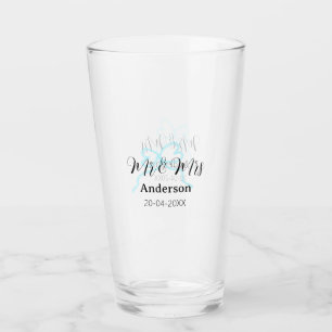Meneer & Mevrouw voeg familienaam datum jaar huwel Glas