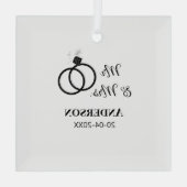 Meneer & Mevrouw voeg familienaam datum jaar huwel Glas Ornament (Achterkant)