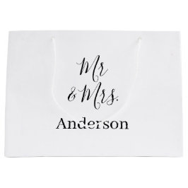 Meneer & Mevrouw voeg familienaam datum jaar huwel Groot Cadeauzakje