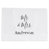 Meneer & Mevrouw voeg familienaam datum jaar huwel Groot Cadeauzakje (Achterkant)