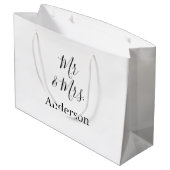 Meneer & Mevrouw voeg familienaam datum jaar huwel Groot Cadeauzakje (Achterkant Gekanteld)