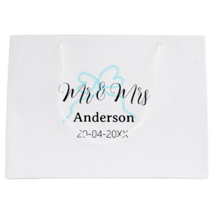 Meneer & Mevrouw voeg familienaam datum jaar huwel Groot Cadeauzakje