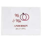 Meneer & Mevrouw voeg familienaam datum jaar huwel Groot Cadeauzakje (Achterkant)