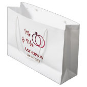 Meneer & Mevrouw voeg familienaam datum jaar huwel Groot Cadeauzakje (Voorkant Gekanteld)