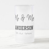 Meneer & Mevrouw voeg familienaam datum jaar huwel Matglas Bierpul (Center)