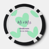 Meneer & Mevrouw voeg familienaam datum jaar huwel Poker Chips (Achterkant)