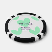 Meneer & Mevrouw voeg familienaam datum jaar huwel Poker Chips (Enkel)