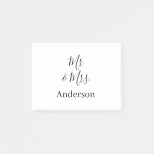 Meneer & Mevrouw voeg familienaam datum jaar huwel Post-it® Notes