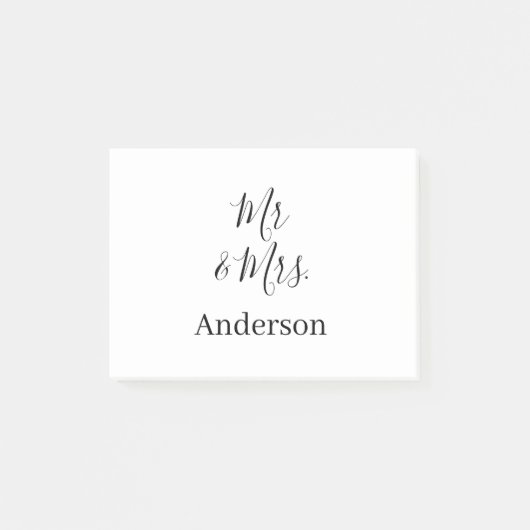 Meneer & Mevrouw voeg familienaam datum jaar huwel Post-it® Notes (Voorkant)