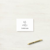 Meneer & Mevrouw voeg familienaam datum jaar huwel Post-it® Notes (Op bureau)