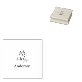 Meneer & Mevrouw voeg familienaam datum jaar huwel Rubberstempel (Gestempeld)