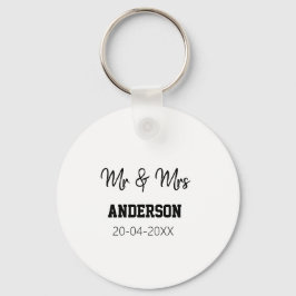 Meneer & Mevrouw voeg familienaam datum jaar huwel Sleutelhanger