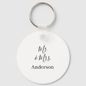 Meneer & Mevrouw voeg familienaam datum jaar huwel Sleutelhanger (Achterkant)