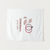 Meneer & Mevrouw voeg familienaam datum jaar huwel Wandkleed (Voorkant (horizontaal))