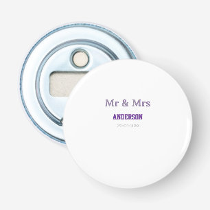Meneer & Mevrouw voeg familienaam datum toe eenvou Button Flesopener