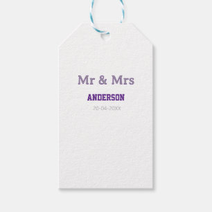 Meneer & Mevrouw voeg familienaam datum toe eenvou Cadeaulabel