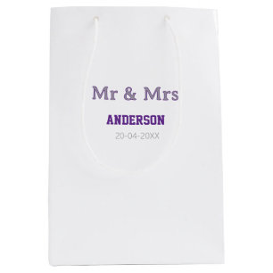 Meneer & Mevrouw voeg familienaam datum toe eenvou Medium Cadeauzakje