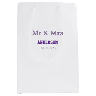 Meneer & Mevrouw voeg familienaam datum toe eenvou Medium Cadeauzakje