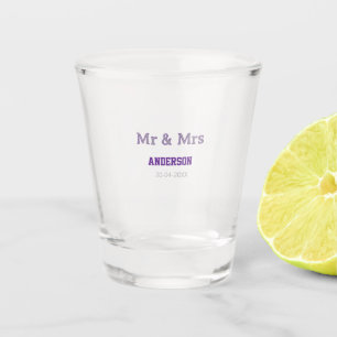 Meneer & Mevrouw voeg familienaam datum toe eenvou Shot Glas