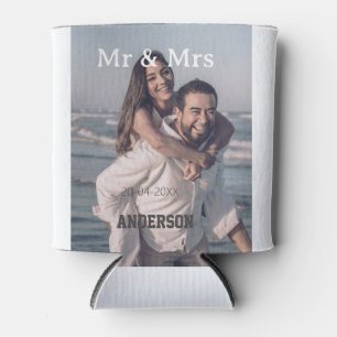 Meneer & Mevrouw voeg familienaam foto datum bruil Blikjeskoeler