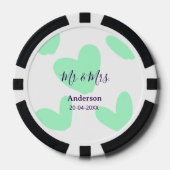 Meneer & Mevrouw voeg familienaam toe datum jaar h Poker Chips (Voorkant)