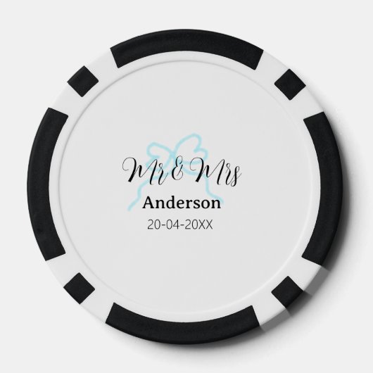 Meneer & Mevrouw voeg familienaam toe datum jaar t Poker Chips (Achterkant)