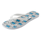 Meneer Mol | Blauw patroon Teenslippers (Schuin)