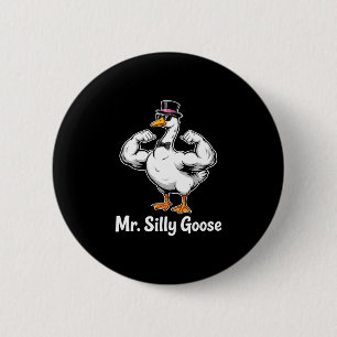 Meneer mr domme gans over te zijn bruiloft feest ronde button 5,7 cm