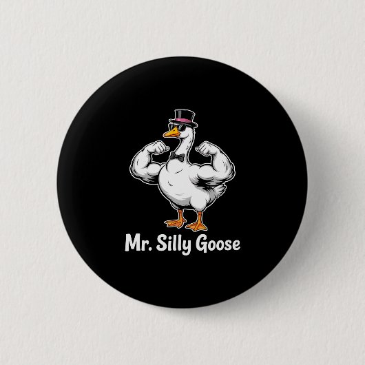 Meneer mr domme gans over te zijn bruiloft feest ronde button 5,7 cm (Voorkant)