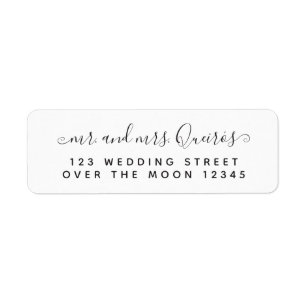 Meneer Mrs Custom Bruiloft Kalligrafie Modern Font Etiket