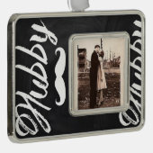 Meneer Mustache pasgetrouwd bruidegom Huwelijksrei Verzilverd Omlijst Ornament (Rechts)